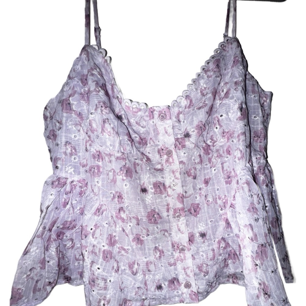 All In Favor Floral Lavender Women's Top